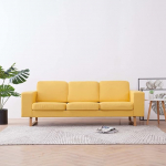 JUNZAI 3-Seater Sofa, Sofa Bed, Sofa Bed, Couch with Sleep Function, Sofa Bed, Relaxing Sofa, Sofas & Couches, Fabric Yellow