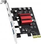 GLOTRENDS U3044AC 4-portiline PCIe USB laienduskaart, 2 USB-C ja 2 USB-A (USB 3.2 Gen 1), &uuml;hildub Windows ja Linuxiga (ei toeta Mac OS)