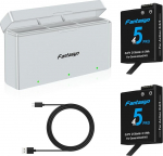 Fantasyo Osmo Action akud 2100mAh Pack of 2 jaoks DJI Osmo Action 5/4/3 Black ja kiirlaadija 3 kanaliga