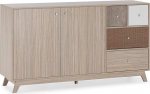 HOMN LIVING Maia Sideboard with 2 Doors, 4 Drawers, Multi-Colour, 150 cm (Width) 40 cm (Depth), 85 cm (Height)