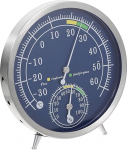 COHEALI Hochpr&auml;zises Thermohygrometer aus Edelstahl f&uuml;r Innenbereich Tisch und Wandmontage Pr&auml;zise Temperatur und Luftfeuchtigkeitsmessung in Silber