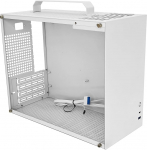 V500 Mini Portable M-ATX/ITX arvutikarbid, Mini Tower Case, t&auml;is k&uuml;lgmine l&auml;bipaistev akr&uuml;&uuml;l DIY Desktop Case koos k&auml;epidemega, toetab 320mm GPU suurust (valge-2.0)