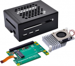 GeeekPi metallist korpus Raspberry Pi 5 jaoks koos ametliku Raspberry Pi M.2 m&uuml;tsi+ ja aktiivse jahutusega, M.2 SSD 2230/2242 toetus