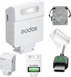 Godox Blitz iM22 Mini Camera Flash, 5 v&otilde;imsusastet, 440 v&auml;lku t&auml;isv&otilde;imsusel, v&auml;lk &uuml;hildub Ricoh GR III RG iii X, Canon Sony Nikon Fujifilm (valge)