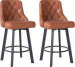 Youhauchair Baaritoolid 2 moodsa veekindla PU nahast baaritooliga 360 &deg; p&ouml;&ouml;rlev baaritooli koos jalatoega istme k&otilde;rgus 66.5cm kandev&otilde;ime 150kg pruun