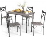 RELAX4LIFE s&ouml;&ouml;gilaudade komplekt 5-osaline s&ouml;&ouml;gilaud 4 tooliga, istumiskomplekt 4 inimesele, metallraamiga istumiskomplekt, s&ouml;&ouml;gitoa komplekt k&ouml;&ouml;gi s&ouml;&ouml;gituppa