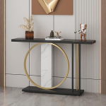 Sissep&auml;&auml;sukonsoollaud, hoiukambriga k&uuml;ljelaud, kitsas metallraamiga konsoollaud, rustikaalne sissep&auml;&auml;sulaud esikusse ja elutuppa (must, 140 cm/55,1 tolli)