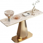 Konsoollaud Modernne konsoollaud kivikattega ja metallraamiga, fuajeelaud koju ja kontorisse, esikusse, elutoa sisustusse, 13,8 W (120 cm/47,2 tolli)