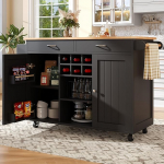 Modernne k&ouml;&ouml;gisaar (102 x 45 x 92 cm), k&ouml;&ouml;gikapp, buffetkapp, s&ouml;&ouml;gikapp, puidumassiiviga s&ouml;&ouml;gikapp, buffetkapp, multifunktsionaalne s&ouml;&ouml;gilaud koos panipaigaga, must