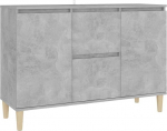 vidaXL k&uuml;ljepaneel 2 sahtlit 2 ust K&uuml;ljepaneel mitmeotstarbeline kapp K&uuml;ljepaneel betoonhall 101 x 35 x 70 cm puitmaterjali