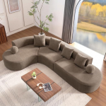 Boneless Cloud Diivan L kuju Modulaarne nurgadiivan ilma kokkupanekuta Mugav Lounge diivan elutuppa (pruun + &scaron;enill + 5 istekohta + vaht)