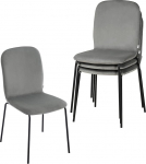 WOLTU s&ouml;&ouml;gitoa toolid, 4 tooli, k&ouml;&ouml;gitoolid, polsterdatud toolid, elutoa toolid, virnastustool, mugav tool, kaasaegne sametist tool metalljalgadega, s&ouml;&ouml;gituba, k&ouml;&ouml;k, elutuba, magamistuba, tumehall, EZS41dgr-4, EZS41dgr-4