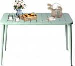 LOKKHAN Modernne ristk&uuml;likukujuline metallist s&ouml;&ouml;gilaud 6 inimesele - sise- ja v&auml;lislaud, kohvik, baar, kontor ja koosolekute laud, aed, r&otilde;du, 120 x 60 x 76 cm (herneteroheline)