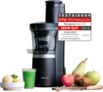 Panasonic Slow Juicer (Vegetable Juicer and Fruit Juicer, Automatic Citrus Juicer, Stainless Steel, Plastic, 150 W, Matt Black), MJ-L700KXE