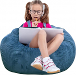 Kisoy Bean Bag toolid koos Faux Fur Cover for Teens Memory Foam Bean Bag Ultra pehme Faux Fur kangas &uuml;mmargune kohev diivan