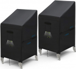 GARPROVM Gartenstuhlhussen, wasserdicht, 600D-Oxford-Gewebe, Terrassenstuhlhussen mit L&uuml;ftungsgurt, Griffschnalle f&uuml;r Stapelst&uuml;hle, Sessel (schwarz, 70 x 70 x 80/120 cm)