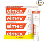elmex Hambapasta Caries Protection 4 x 75 ml - Meditsiiniline hammaste puhastamine v&auml;ga t&otilde;husaks kaariesekaitseks - pakub kahte aktiivset kaltsiumfluoriidiga kaitsekilpi p&uuml;sivatele hammastele.