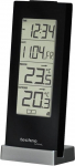 Technoline WS 9767 Weather Station with Radio-Controlled Clock - Indoor and Outdoor Temperature Display - High-Gloss Black - 6.4 x 4.5 x 16.5 cm