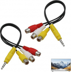3.5mm to RCA adapter TV AV konverteri kaabel - 3 RCA Female to 3.5mm Male Audio Video Splitter for Samsung/Sony/TCL HDTV, Home Theater