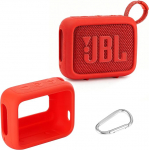Silikoonist kaitsekott, &uuml;hilduv k&otilde;larikarbiga JBL GO 4 Eco Portable Bluetooth k&otilde;larile (punane)