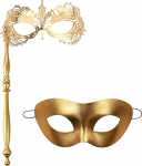 JewelryWe Veneetsia maskipaar koos varrastega, maskeerimismask, silmamask koos hoidjaga, metallist strassiga kost&uuml;&uuml;mimask, aksessuaarid karnevaliks, Halloweeniks, peoks, maskeerimisballiks
