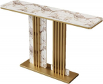 Moderne Konsole, 39''/47''/59'' Gesinterter Stein Schmal Lang Eingangsbereich Sofatisch, Beistelltisch Mit Metallgestell(B,100x30x80cm)