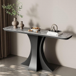 Moderner Konsolen-Sofatisch aus Schmiedeeisen,Wandkunst-Stehtisch f&uuml;r den Eingangsbereich mit geometrischen Metallbeinen,Flur-Foyer-Tisch f&uuml;r den Eingangsbereich(E,39.4*11.8*31.5in/100*30*80cm)