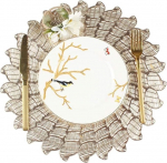Platsialused, komplekt 8, peen PVC platsialused &otilde;&otilde;nsa disainiga, pestavad, p&uuml;hkivad, &otilde;likindlad, dekoratiivsed platsialused peole, pulmadele, kuld (h&otilde;bedane) (v&auml;rv : kuldne)
