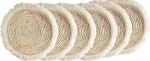 Gewebte Tischsets, Runde gewebte Tischsets im 6er-Set, Dicke, rustikale K&uuml;chen-Tischsets im Landhausstil, handgewebte Boho-Tischsets for die Dekoration von Esstischen