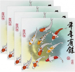 Stoff-Tischsets, waschbare Tischsets f&uuml;r Esstisch, 4er-Set,Koi Malerei im chinesischen Stil