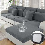 Ystyle diivanil istmepadja kate, Stretch, veekindel diivanil istmekate, elastsed padjakatted, universaalne diivanil istmepadja kate, diivanipadja kate (1 istekoht x 2 + 1 Chaise Lounge, helehall)