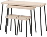 Ikea FRIDN&Auml;S pesulaudade komplekt 4 musta kasepuust laudadega Look