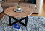 designimpex Design Kohvilaud DA-333 Tammepuust Wotan / Must Matt 86 x 86 x 42 cm &Uuml;mmargune diivanilaud Riiul Elutoa laud Modernsed lauad Elutoa laud K&otilde;rvallaud Diivanilaud Elutoa laud Elutuba laud Elutuba