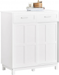 SoBuy FSB84-W Jalatsikapp Buffet K&ouml;&ouml;gikapp Sideboard l&uuml;kanduksed Kapi kapi hoiukapp kapp sahtlitega valge B 80 x 85 x 40 cm
