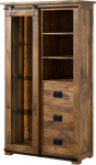 MASSIVMOEBEL24.DE Railway Lux #125 Vitriinkapp Mango / Taaskasutatav puit 100 x 45 x 175 cm Looduslik lakitud