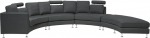 Beliani Modern Curved Sectional diivan koos diivaniga ja peatugedega Tumehall kangas Rotunde