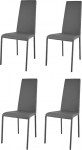t m c s Tommychairs Sophie Lux 4 toolist koosnev komplekt k&ouml;&ouml;gi, baari ja s&ouml;&ouml;gitoa jaoks, vastupidav terasraam, polsterdatud ja polsterdatud tumehalli kunstnahaga