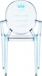 Kartell Loulou Ghost Kids, plastmass, helesinine, 37 x 39 x 63 cm