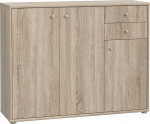 FORTE Tempra 2 kapp 3 ukse ja 2 sahtliga, puitmaterjal, Sonoma tamm, 108,8 x 85,5 x 34,8 cm
