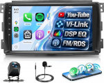 Rimoody Autoradio f&uuml;r Mercedes Benz Smart Fortwo 451 2005-2010 mit Wireless Carplay Android Auto You-Tube Vi-Link DSP EQ, 9 Zoll puuteekraaniga raadio Mirror Link Bluetooth FM/RDS/USB SWC Tagfahrkamera