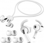 Empire Magnetic Airpod rihm + 3 paari Airpod Pro k&otilde;rvaklappe (Medium) + 1 paar pehme silikoonist Airpods konksud, mis &uuml;hilduvad Air Pods Pro 2 - Anti-Lost rihm, k&otilde;rvaklappide otsad, libisemiskindlad k&otilde;rvakonksud