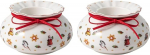 Villeroy & Boch - Toy's Delight Teelichthalter Rot und Wei&szlig;, Weihnachtsteelichterhalter Porzellan, Weihnachtsdeko Innen, Weihnachtsdekoration, Weihnachten Toys, Premium Porzellan (Packung mit 2)