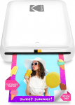 KODAK Step v&auml;rviline kiirfotoprinter nutitelefonidele, kaasaskantav, Mini, Zink, 5 x 7,5 cm kleepfotod, Bluetooth, &uuml;hildub iOS ja Android seadmetega, l&otilde;bus redigeerimisrakendus, valge