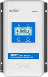 EPEVER 30A MPPT Dual Battery Solar Charge Controller 12V/24V Auto Max PV 100V DuoRacer 30 Amp kontroller RV Camper Caravan Boat Trailer Fit for Sealed, Gel, Flooded, Lithium Battery