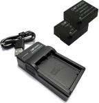 DMW-BLC12, DMW-BLC12E Premium 1200 mAh aku (2 tk) ja USB-laadija Panasonic'ile.
