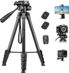 Victiv Camera Mobile Phone Tripod, 172 cm Portable Camera Tripod, Aluminium Tripod with Removable 3-Way Head for DSLR Canon Nikon Sony Action Camera Photo Tripod for iPhone Smartphone