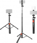 NEEWER mobiiltelefoni statiiv telefonile ja kaamerale koos kaugjuhtimispuldiga, 160 cm metallist Selfie Stick Travel Vlog Stand &uuml;hildub iPhone'iga koos kaasaskantava kaamera statiiviga, mis &uuml;hildub Canon Sony DLSR-iga