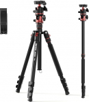 NEEWER Basics 70,9-tolline kaamera statiiv keskse samba ja kuulipeaga, kiire vabastamine DSLR-kaameratele ja mobiiltelefonidele, &uuml;hildub iPhone'iga, reisimiseks, Max. Load 17.6 lbs, TP16