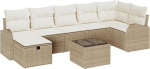 Rantry 8-teiliges Garten-Sofa-Set mit Kissen Beige Poly Rattan Gartenlounge Model3359110