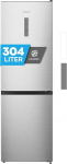 Heinrich&acute;s Fridge Freezer Combination 304 Litres, Cooling Volume 207 L, Freezer 97 L, LED Interior Lighting, Fridge Door Hinge, Changeable, Quiet 39 dB, No Frost, Temperature Touch Operation, inox